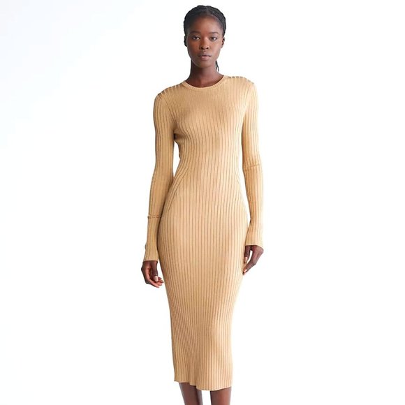 CK Ribbed Midi Sweater Dress - Picture 1 of 5